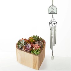 Juego de regalo de campanillas de viento "My Heart Suculent Garden" y "Love Blooms".