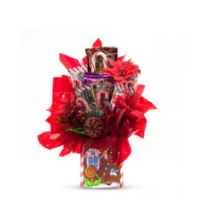 Ramo pequeño de dulces navideños con forma de bastón de caramelo
