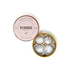 Trufas de champán en caja redonda pequeña