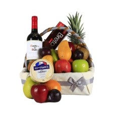 Cesta Regalo Gourmet, Vinos y Frutas