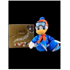 Pato Donald Disney con esquís y chocolates