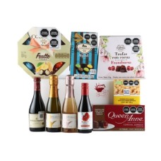 Caja de Regalo Deluxe con Vinos y Chocolates importados