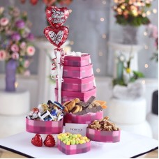 Torre de regalos "Mi corazón es tuyo" con chocolates importados