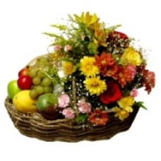 Cesta Premium de Frutas y Flores
