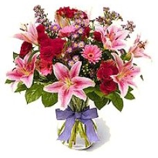 Florero con Rosas y Lilium