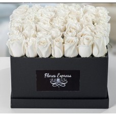 Caja de Lujo con 25 rosas BLANCAS