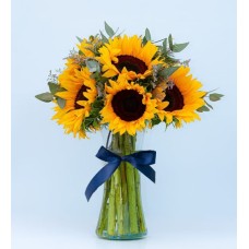 10 Girasoles con Limonium