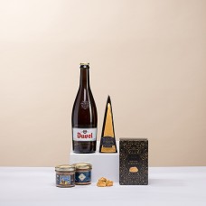 Cerveza belga Duvel, queso y paté