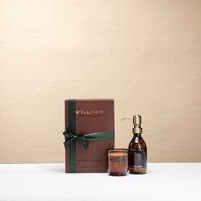 Jabón de manos Wellmark y vela aromática en un estuche de regalo de lujo
