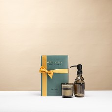 Jabón de manos Wellmark y vela aromática en caja de regalo de lujo