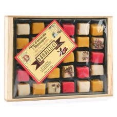 Les Damaselles - Caja de pasta de almendras con frutas confitadas (caja de madera de 250 g)
