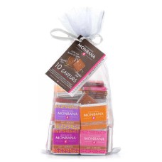 Surtido de 50 cuadrados de chocolate negro y con leche - 10 sabores