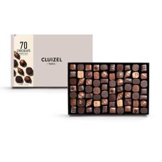 Surtido de 70 chocolates negros y con leche de Cluizel