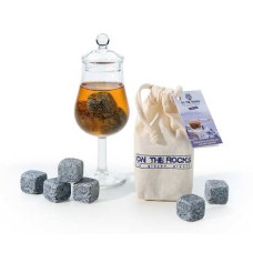 Vaso de degustación y cubitos de hielo de whisky de granito azul de Bretaña