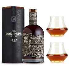 Ron Don Papa 10 años 43% y 2 copas