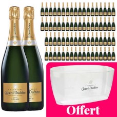 72 botellas de champán Cuve Lonie brut y 1 cubo de hielo grande gratis
