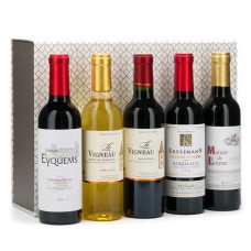Estuche regalo 5 medias botellas de vino francés
