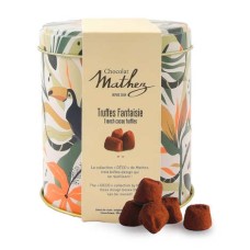 Trufas de fantasía natural - Caja metálica con decoración selvática (lata metálica de 250 g)