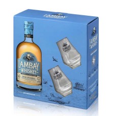 Whisky irlandés Lambay Small Batch Blend - Whisky irlandés 40% + 2 vasos
