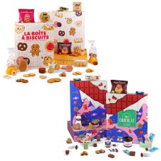 Juego de 2 calendarios de adviento de chocolate + caja de galletas