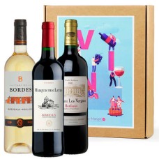 Caja de regalo con 3 vinos de Burdeos a bajo precio.