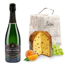 Surtido de panettone de loison y Champagne Gaucher Reserva Brut