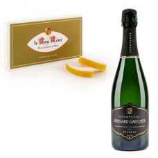 Caja surtida de 6 calissons d'Aix Roy Rene y Champagne Gaucher Reserve Brut