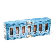 Caja de descubrimiento con 7 sales de todo el mundo.
