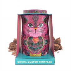 Estuche rosa con forma de gato de Monty Bojangles lleno de trufas de chocolate