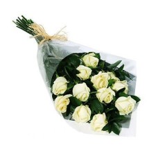 Una docena de ramo de rosas blancas - 1