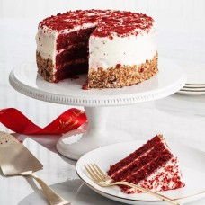 Pastel de capas de terciopelo rojo