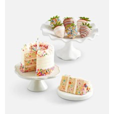 Es hora de celebrar un pastel de cumpleaños con fresas de cumpleaños (Pastel de 10 cm con 6 fresas de cumpleaños)