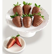 Fresas con chocolate con leche artesanal belga (media docena)