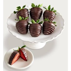 Fresas con chocolate negro artesanal belga (media docena)