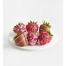 Fresas gourmet bañadas en chocolate y espolvoreadas con azúcar (media docena)