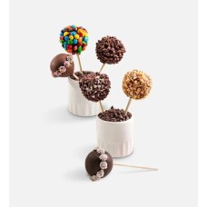 Cake pops cubiertos de caramelo con fresas glaseadas gourmet (6 unidades)