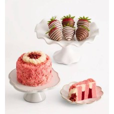 Pastel de fresas con fresas gourmet decoradas (Pastel de 10 cm con 6 fresas gourmet decoradas)