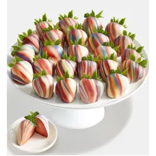 Fresas con chocolate belga artesanal Rainbow Swirl (media docena)
