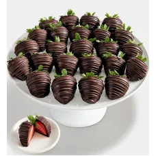 Fresas con chocolate negro artesanal belga (media docena)