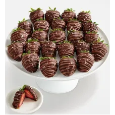 Fresas con chocolate belga artesanal, caramelo y sal marina (chocolate con leche y chocolate negro variados - media docena)
