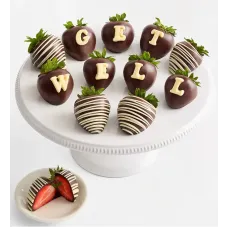 Chocolate belga artesanal con frutos rojos para desear pronta recuperación