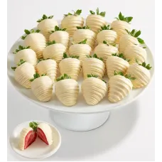 Fresas con chocolate blanco belga artesanal (media docena)