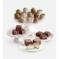 Bocaditos de tarta de queso clásica con fresas gourmet (Bocados de tarta de queso clásica)