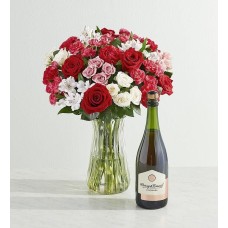Flores y Vino - Precioso Ramo de Amor y Vino