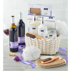 Cesta de regalo Denarii Lavender Spa con vino