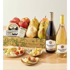 Regalo de lujo con peras, manzanas y queso acompañado de vino (Regalo de lujo con peras, manzanas y queso acompañado de vino)