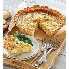 Quiche de triple queso y cebolla caramelizada