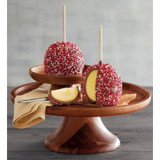 Manzanas acarameladas bañadas en chocolate belga - Decoración rosa