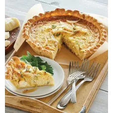 Quiche de triple queso y cebolla caramelizada