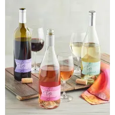 Trío de vinos Lucca & Sons: tinto, blanco y rosado.